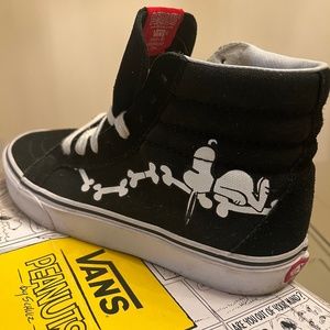 Vans Black & White “Peanuts Snoopy Bones Edition” Sneakers